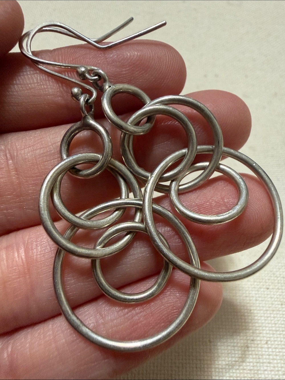 Sterling Silver Multi-Hoop Dangle Earrings